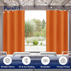 PureFit Outdoor Curtains for Patio Waterproof Weatherproof, UV and Fade - Image 3
