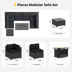 Aoxun Patio Furniture Set with Fire Pit Table, 8 Piece Outdoor Sectional Sofas - Image 7
