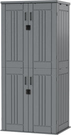 EHHLY Heavy Duty Tall Storage Cabinet Outdoor Weatherproof, 28 Cuft Garage - Image 5