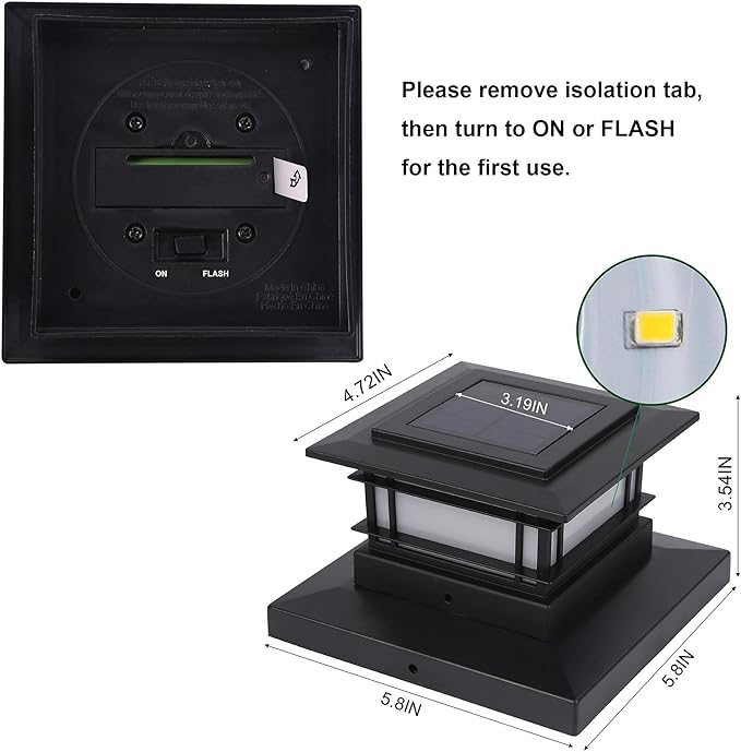 Dynaming 2 Pack Solar Post Cap Lights Outdoor - Image 8