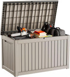 DRATO 280 Gallon Deck Box, Waterproof Resin Large Outdoor Storgae Box by DRATOprovidesawarmandcozy