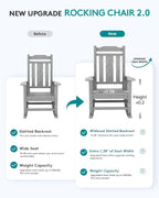 SERWALL Oversized Rocking Chair Set of 4 Outdoor, HDPE Outdoor Rocking Chair - Image 6