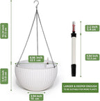 Dexceder 9 Inch Self Watering Hanging Planters Indoor Outdoor, Thickened - Image 3