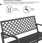 On Shine Outdoor Garden Bench Cast Iron Steel Outdoor Bench Clearance - Image 6