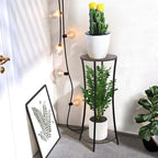 YINMIT Plant Stand Indoor, 2 Tier Round Potted Holder Rack, Flower Pot Stand - Image 8