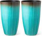 Glitzhome 23.5" H Tall Outdoor Planter, Large Flower Pots by Glitzhome