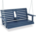 Poly Lumber 2-Seat Porch Swing, HIPS 4.5-Feet Bench Swing by Mosbrisa