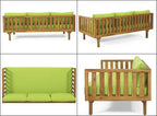 Merax Outdoor 3 Seater Daybed, Acacia Wood Day Bed Couch Sofa - Image 6