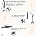 Yaheetech 10FT Solar Offset Umbrella - Image 7