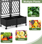 Planter Box with Trellis, 4ft Tall Self-Watering Plastic Raised Garden Beds and - Image 4
