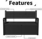 DRATO 75 Gallon Storage Bench Deck Box Outdoor Indoor, Lockable Durable - Image 7