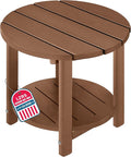 LZRS Round Adirondack Side Table Double End Table, Outdoor Side Tables by LZRSPET