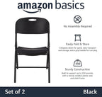 Amazon Basics Portable Folding Plastic Chair, Events Seating, 350-Pound Capacity - Image 4