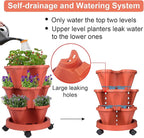 GameXcel Vertical Planter 3 Tier Stackable Planters Garden Planters Strawberry - Image 4