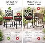 Kozyard Isabella Outdoor Swivel Bar Chairs, Counter Height Patio Bar Stools Set - Image 4