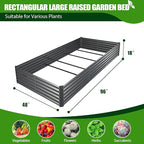 A ANLEOLIFE 8X4X1.5 ft Galvanized Raised Garden Beds Outdoor, Rectangular Metal - Image 5