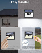 Peasur 140LED Solar Powered Lights Outdoor Waterproof, 3 Packs Motion Sensor - Image 8