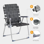 VINGLI Aluminum Oversize Patio Lawn Chairs Folding Set of 2 - Image 4