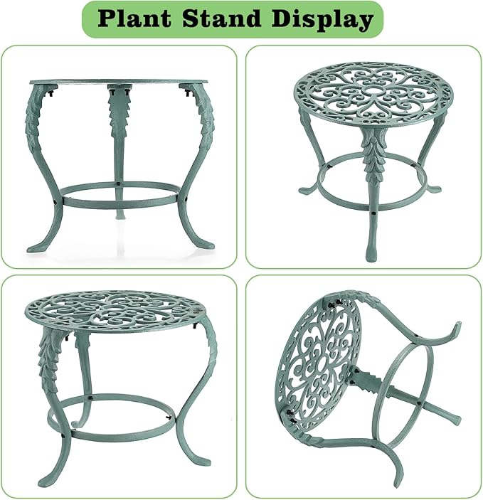 OwnMy Heavy Duty Cast Iron Plant Stand Vintage Wrought Iron Flower Pot Holder - Image 4