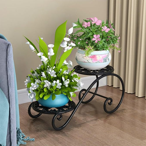 2 Tier Golden Plant Stand for Indoors, Beautiful Appearance And Cute Shape. - Image 2