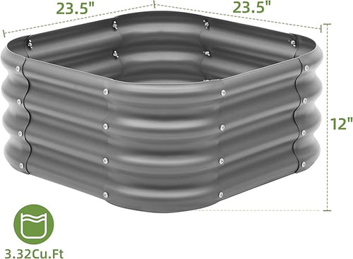 2-Pack 2x1ft Galvanized Raised Garden Bed, Outdoor Planter Bed, Metal Planter - Image 2