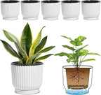T4U 6 Inch Self Watering Pots for Indoor Plants, 6 Pack Plant Pots, Self by T4U
