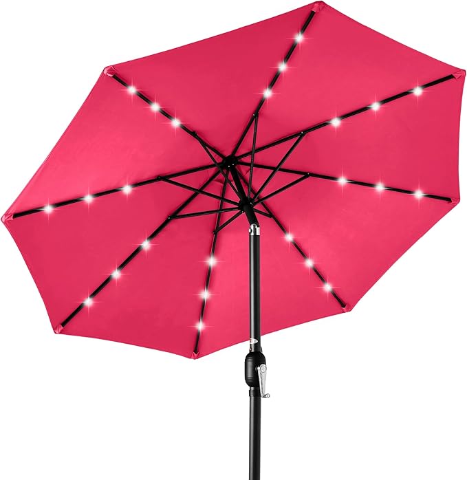 Best Choice Products 10ft Solar Polyester LED Lighted Patio Umbrella w/Tilt by BestChoiceProducts