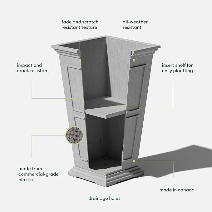 Veradek Fairmont Tall Plastic Planter - Image 2