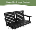 Poly Lumber 2-Seat Porch Swing, HIPS 4.5-Feet Bench Swing - Image 5