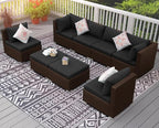 NICESOUL 8 Seater Modern Backyard Furniture Set, 29.3'' High Back Luxury Comfy - Image 3
