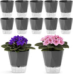 12 Pack Self Watering Pots for Indoor Plants, 5 Inches Self Watering Planters by Planterhoma