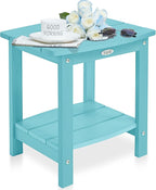 Y&M Outdoor Side Table, HIPS Adirondack Small Double Layer Table, Waterproof by YM