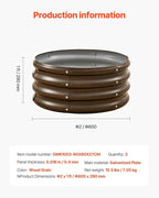 VEVOR 3 Pcs 2x2x1ft Round Galvanized Raised Garden Bed Kit, Outdoor Metal - Image 7