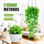8 Inch Hanging Planters for Indoor Outdoor Plants, 4 Pack White Plastic Self - Image 5