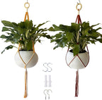 feedee 2 Pack Plant Hanger Indoor, Hanging Plant Holder, Macrame Plant Hangers - Image 8