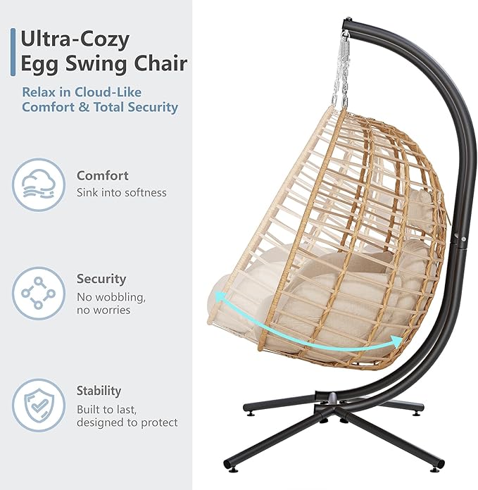 SWITTE Double Hanging Egg Chair - Image 6
