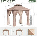 AOXUN Outdoor Gazebo for Patio 8x8 Metal Frame Canopy - Image 9