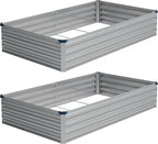 Vengarus 8x4x1FT Galvanized Raised Garden Bed Kit, Outdoor Metal Planter Box by Vengarus