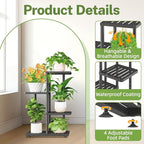 iDavosic.ly Plant Stand Indoor Outdoor, 3-Tier Tall Metal Flower Shelf - Image 2