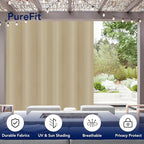 PureFit Outdoor Curtains for Patio Waterproof Weatherproof, UV and Fade - Image 3