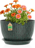 12 Inch Wide Water Ripples Flower Pots by WSMKSZ