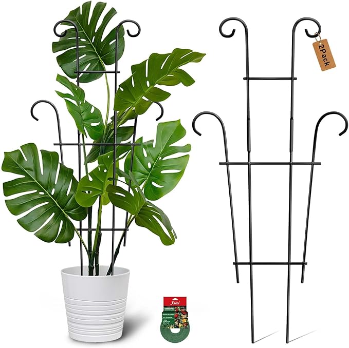 Plant Trellis for Potted Plants 2p, Larger 23in Garden Trellis for Climbing by Xeeol
