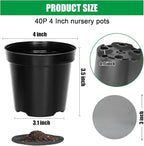 40 Pack 4 Inch Plant Nursery Pots - Image 2