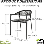 8 Pcs Stackable Patio Dining Chairs, Aluminum Rattan Outdoor Dining Chair - Image 2