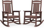 SERWALL HDPE Outdoor Rocking Chair Set of 2, Oversized Patio Rocking Chairs by SERWALL