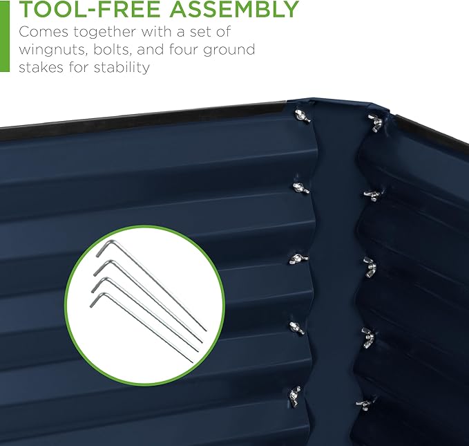 Best Choice Products 6x3x2ft Outdoor Metal Raised Garden Bed, Deep Root Box - Image 5