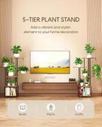 Plant Stand Indoor, 5-Tier Tall Plant Stand Indoor, Metal Plant Shelf - Image 2