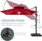 Best Choice Products 10x10ft Cantilever Patio Umbrella w/Base Included - Image 4
