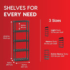 IRIS USA 5-Shelf Light Duty Plastic Storage Shelves, 250lb Capacity, Medium - Image 3