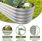 4x2ft Oval Galvanized Raised Garden Bed Kits 16" Tall Outdoor Large Metal - Image 4